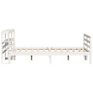 Рамка за легло без матрак, бял, 140x190 см, бор масив