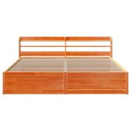 Рамка за легло с табла, восъчнокафяв, 180x200 см, масивно дърво