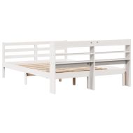 Рамка за легло с табла без матрак, бяла, 160x200 см