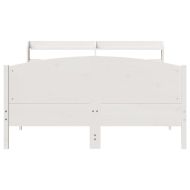 Рамка за легло без матрак, бял, 160x200 см, бор масив