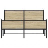 Метална рамка за легло, без матрак, дъб сонома, 140x190 см