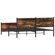 Метална рамка за легло, без матрак, опушен дъб, 200x200 см