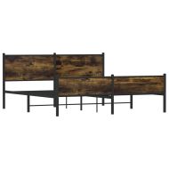 Метална рамка за легло, без матрак, опушен дъб, 180x200 см