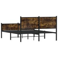 Метална рамка за легло, без матрак, опушен дъб, 150x200 см