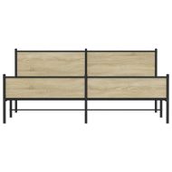 Метална рамка за легло, без матрак, сонома дъб, 193x203 см