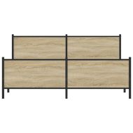 Метална рамка за легло, без матрак, сонома дъб, 193x203 см