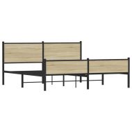 Метална рамка за легло, без матрак, сонома дъб, 180x200 см