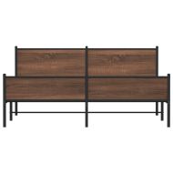 Метална рамка за легло, без матрак, кафяв дъб, 180x200 см