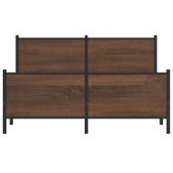 Метална рамка за легло, без матрак, кафяв дъб, 160x200 см