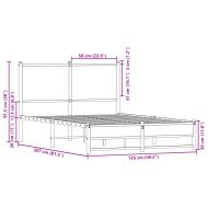 Метална рамка за легло с табла, опушен дъб, 120x200 см