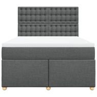 Боксспринг легло с матрак, тъмносиво, 140x190 см плат