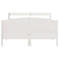 Рамка за легло без матрак, бял, 140x190 см, бор масив