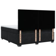 Боксспринг легло с матрак, черно, 180x200 см, кадифе