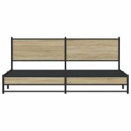 Метална рамка за легло, без матрак, сонома дъб, 193x203 см