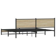 Метална рамка за легло, без матрак, сонома дъб, 193x203 см