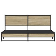 Метална рамка за легло, без матрак, сонома дъб, 180x200 см