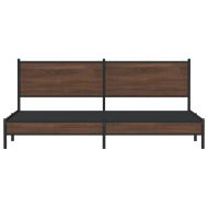 Метална рамка за легло, без матрак, кафяв дъб, 193x203 см