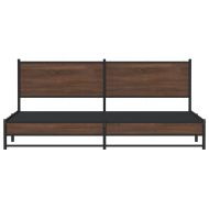 Метална рамка за легло, без матрак, кафяв дъб, 193x203 см