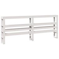 Рамка за легло без матрак, бял, 200x200 см, бор масив