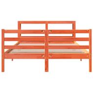 Рамка за легло без матрак, восъчнокафяв, 140x190 см, бор масив