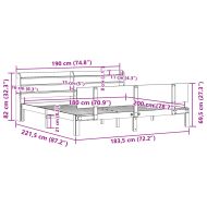 Рамка за легло с табла без матрак, бяла, 180x200 см