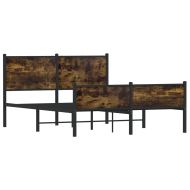 Метална рамка за легло, без матрак, опушен дъб, 140x200 см