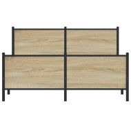 Метална рамка за легло, без матрак, дъб сонома, 140x190 см