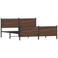 Метална рамка за легло, без матрак, кафяв дъб, 200x200 см