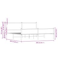 Метална рамка за легло, без матрак, кафяв дъб, 200x200 см