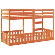 Двуетажно легло, восъчнокафяво, 75x190 см, борово дърво масив