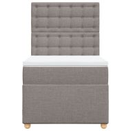 Боксспринг легло с матрак, таупе, 90x200 см, плат