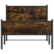 Метална рамка за легло, без матрак, опушен дъб, 100x190 см