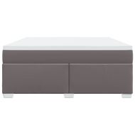 Боксспринг легло с матрак, сиво, 180x200 см, изкуствена кожа