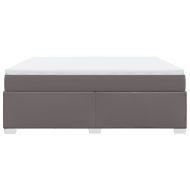 Боксспринг легло с матрак, сиво, 180x200 см, изкуствена кожа