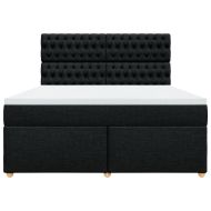 Боксспринг легло с матрак, черно, 180x200 см, плат