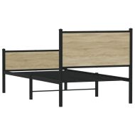 Метална рамка за легло, без матрак, сонома дъб, 100x200 см