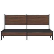 Метална рамка за легло, без матрак, кафяв дъб, 183x213 см