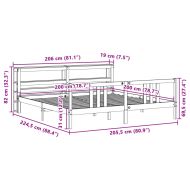 Рамка за легло с табла без матрак, бяла, 200x200 см