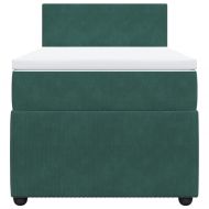 Боксспринг легло с матрак, тъмнозелена, 90x190 см, кадифе