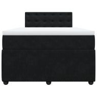 Боксспринг легло с матрак, черно, 120x190 см, кадифе