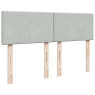 Боксспринг легло с матрак, светлосива, 140x190 см, кадифе