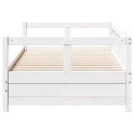 Дневно легло без матрак, бял, 80x200 см, борово дърво масив