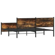 Метална рамка за легло, без матрак, опушен дъб, 183x213 см