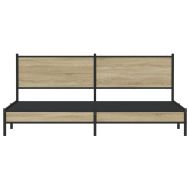 Метална рамка за легло, без матрак, сонома дъб, 200x200 см