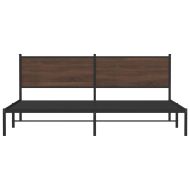Метална рамка за легло, без матрак, кафяв дъб, 200x200 см