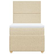 Боксспринг легло с матрак, кремава, 80x200 см, плат