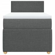 Боксспринг легло с матрак, тъмносив, 80x200 см, плат