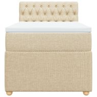 Боксспринг легло с матрак, кремава, 90x200 см, плат