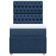 Боксспринг легло с матрак, синя, 90x200 см, плат