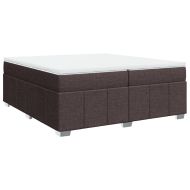Боксспринг легло с матрак, тъмнокафяво, 200x200 см, плат